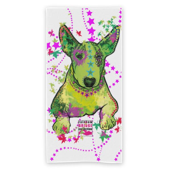 Badehandtuch Roxy – Popart-Hundemotiv, 75x165 cm, 100 % Polyester, weich & schnelltrocknend